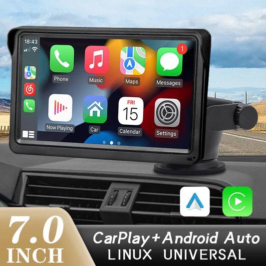 CarPlay Android Auto Autoradio Multimédia Lecteur Vidéo Écran Tactile Portable 7 Pouces Avec USB AUX Pour Caméra de Recul