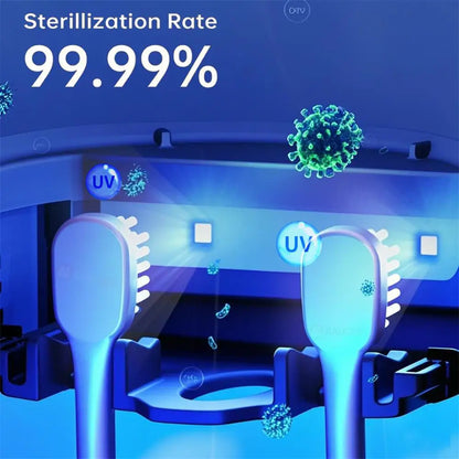Stérilisateur de brosse à dents, stérilisateur de brosse à dents UV rechargeable, stérilisateur de brosse à dents électrique, étui de rangement pour brosses à dents, désinfection