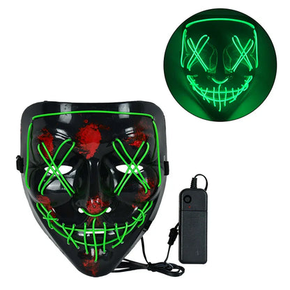 Masque néon d'Halloween Cosmask, Masque à LED, Masque de fête lumineux