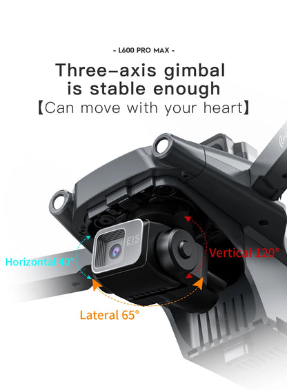 Drone GPS professionnel L600 PRO MAX 4K 3 axes PTZ HD double caméra évitement d'obstacles moteur sans balais 5G WIFI RC Quadcopter