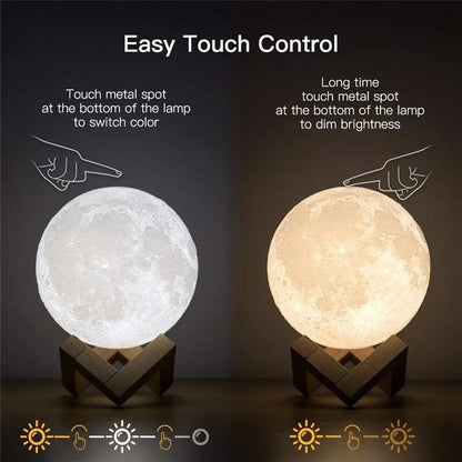 Lampe à LED lumière de lune, Lumière de galaxie, nuit de lune