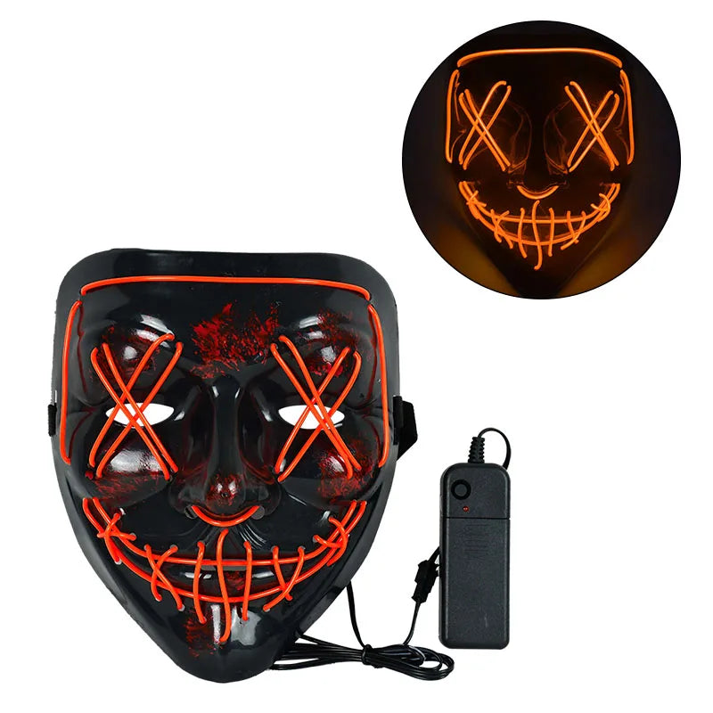 Masque néon d'Halloween Cosmask, Masque à LED, Masque de fête lumineux