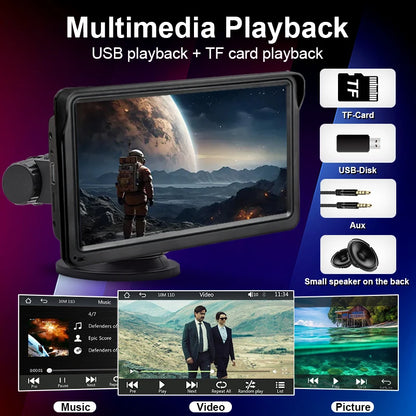 CarPlay Android Auto Autoradio Multimédia Lecteur Vidéo Écran Tactile Portable 7 Pouces Avec USB AUX Pour Caméra de Recul