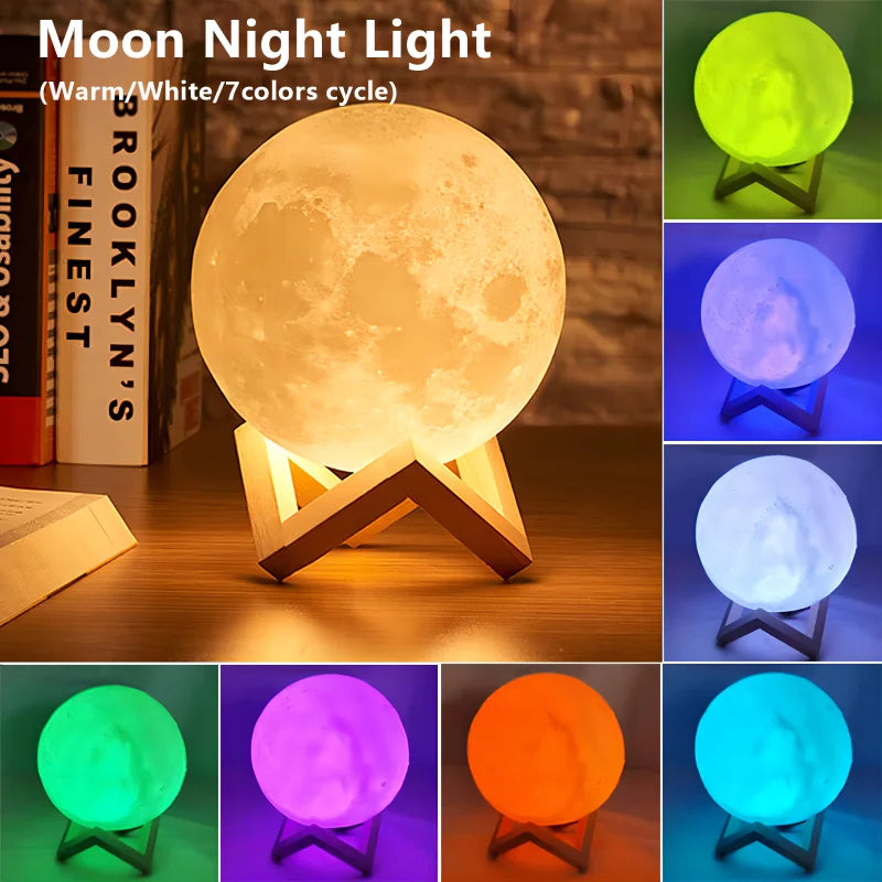 Lampe à LED lumière de lune, Lumière de galaxie, nuit de lune