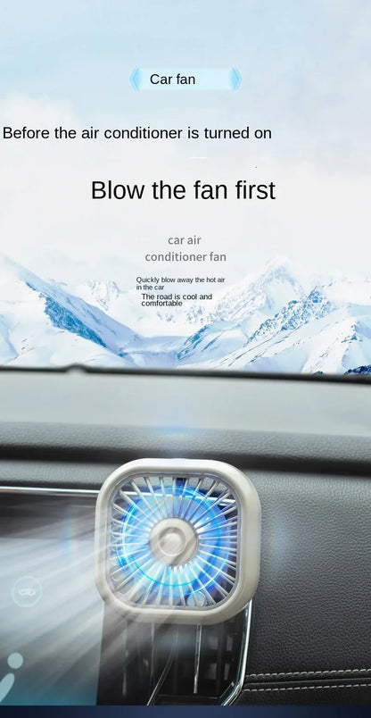 Mini ventilateur de voiture - Refroidissement rapide, économe en énergie, alimenté par USB - Portable, couleurs vives, installation facile