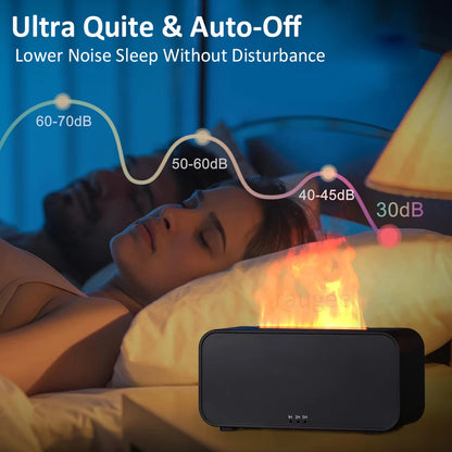 Humidificateur d'air aromatique, Diffuseur d'huiles essentielles, Humidificateur Mini flamme avec lumière LED